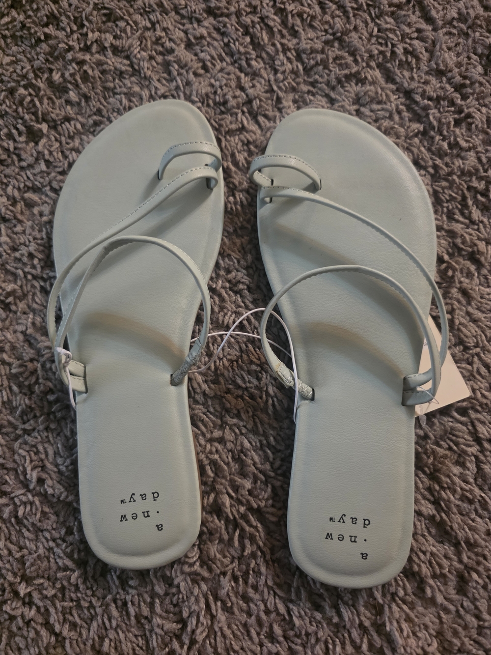 a new day Pale Gray Minimalist Strappy Sandals